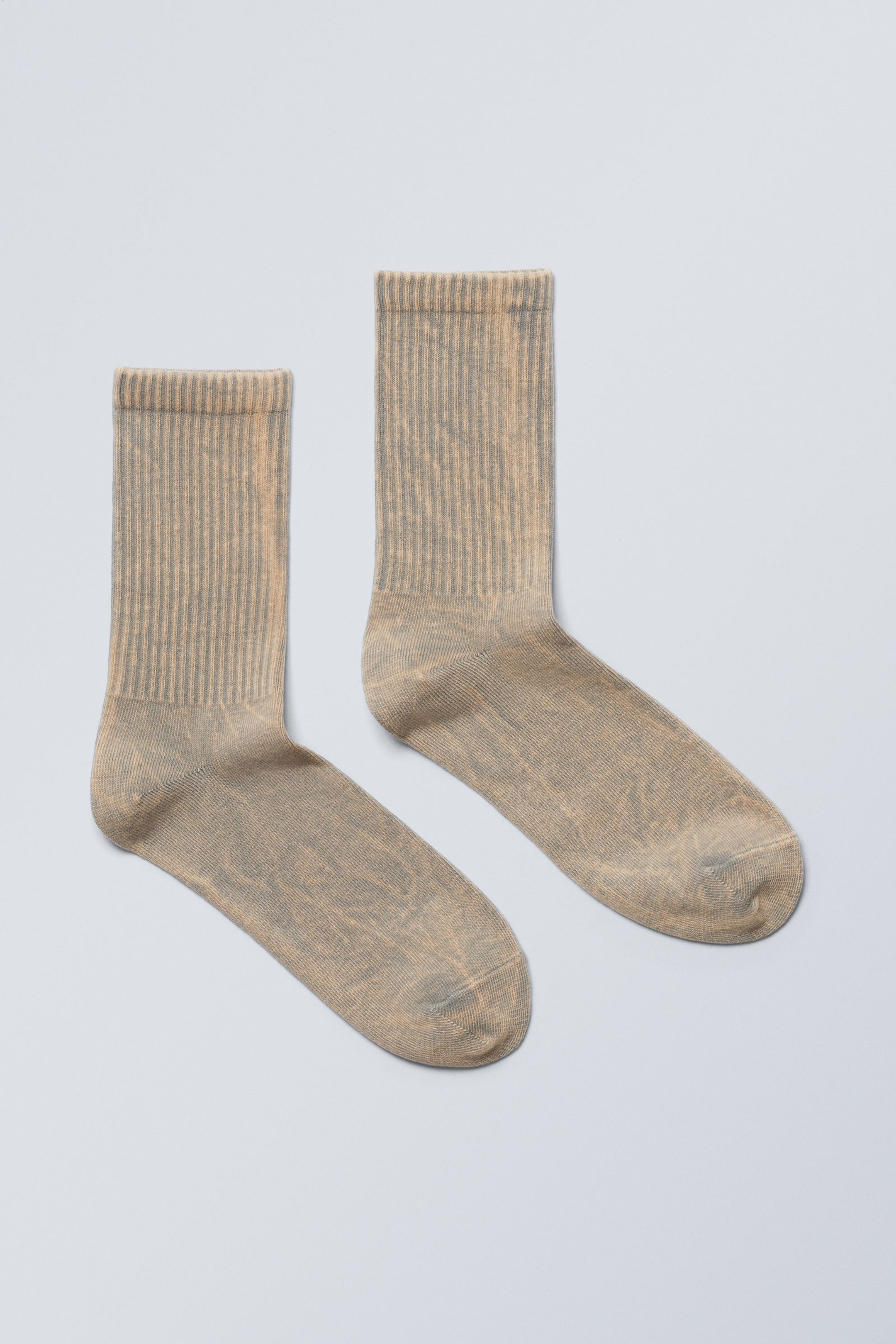 Acid-Washed Grau - Verwaschene Sportsocken mit Print - 0