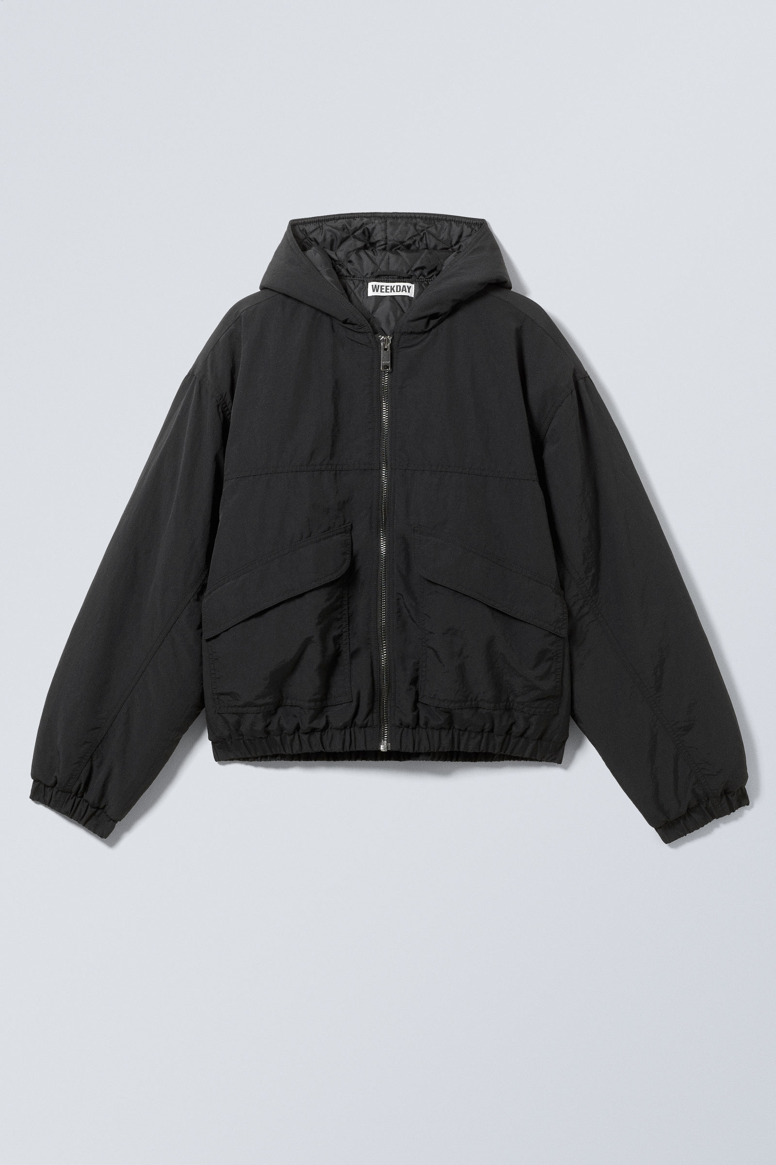 relaxed nylon bomber jacker - Black | Weekday CH