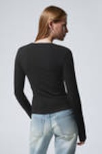 Black - Slim Fitted Long Sleeve - 3