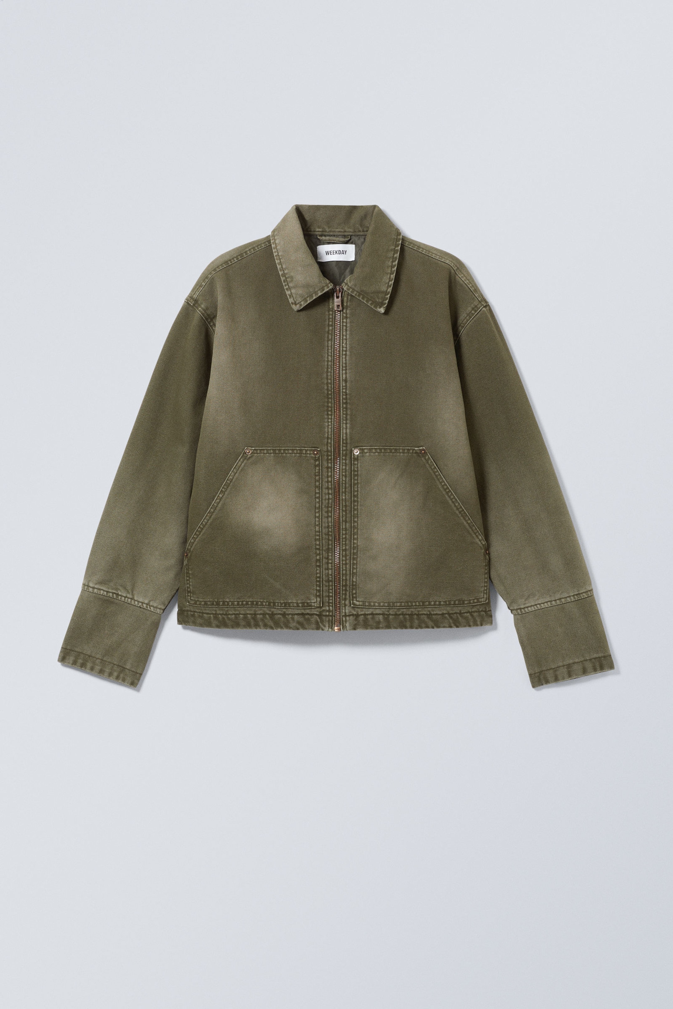 Washed Khaki Green - Relaxed Utility Jacket - 0