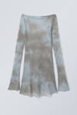 Light Blue & Grey - Dyed Mini Net Dress - 0