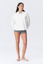 White - Cropped Cotton Poplin Shirt - 1