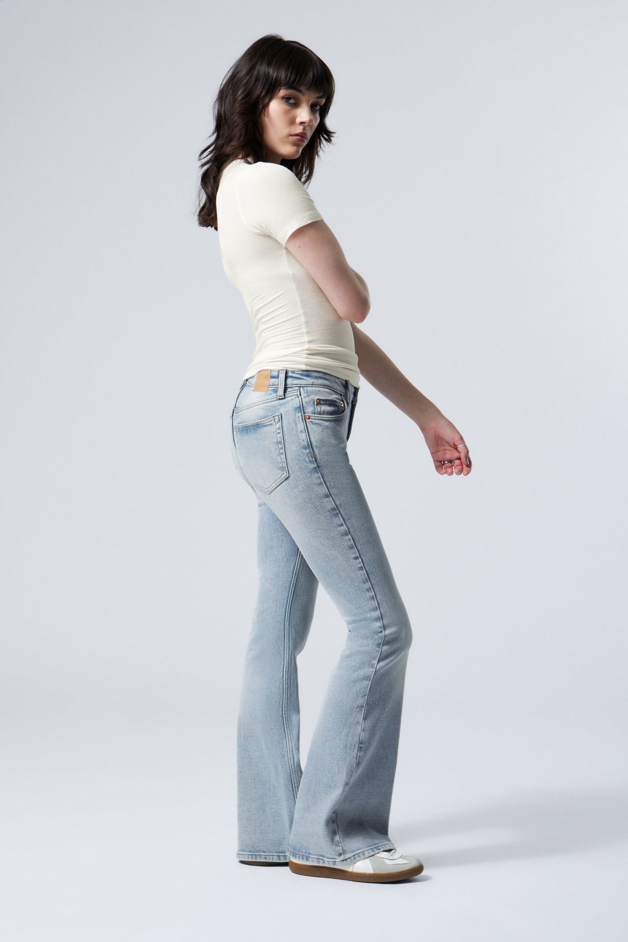 Stone Blue - Hellblau - Flame Low Waist Slim Flared Leg Jeans - 5