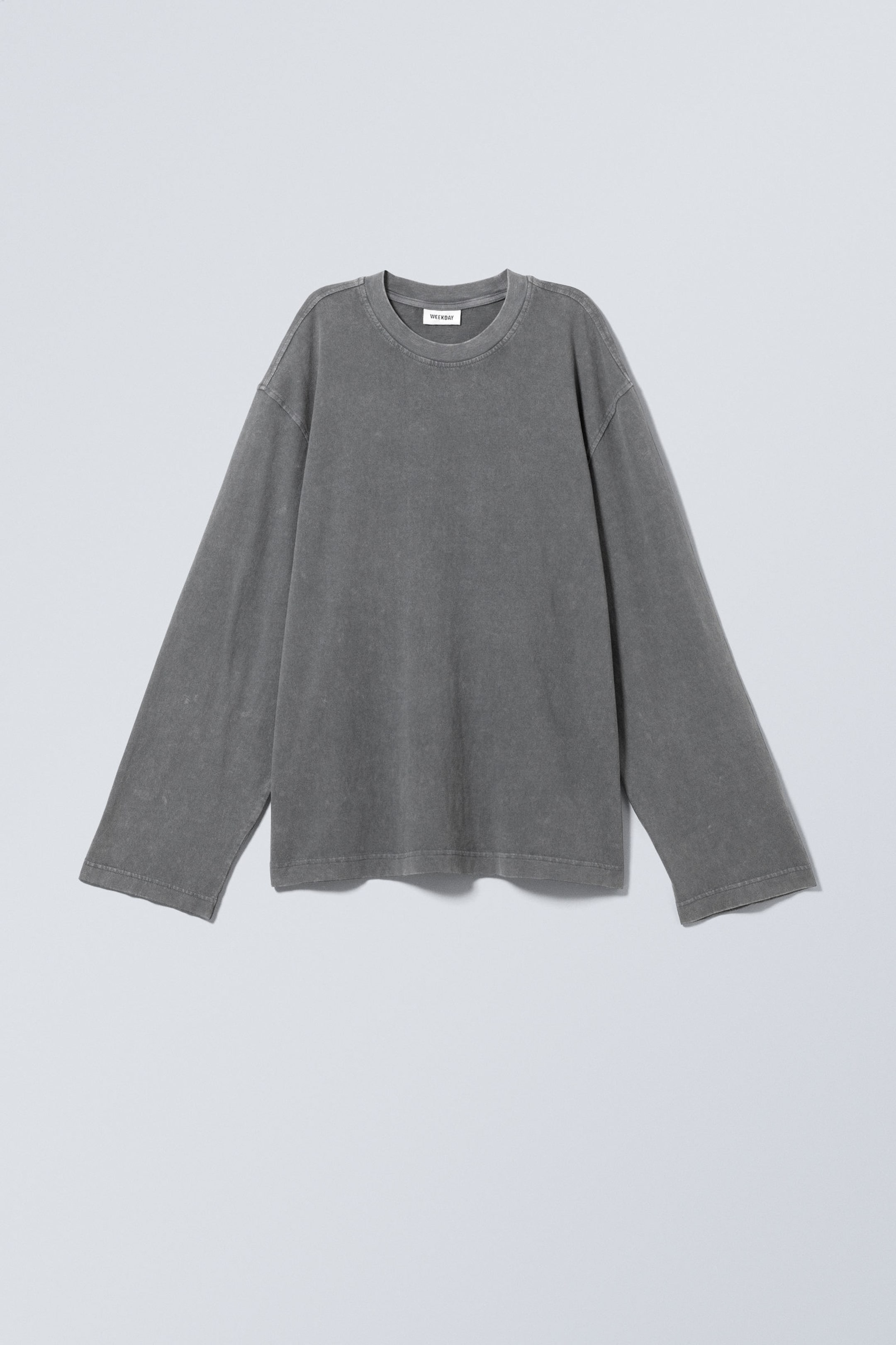 Washed Dusty Blue - Soft Oversized Long Sleeve Top - 0