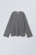 Washed Dusty Blue - Soft Oversized Long Sleeve Top - 0