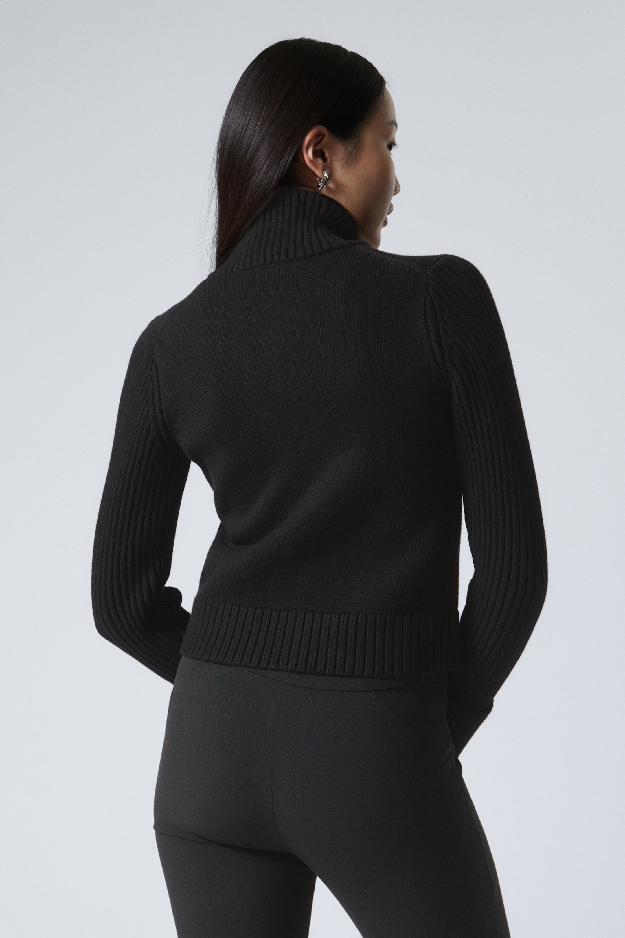 Black - Winona Zip Cardigan - 2