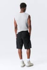 Black - Tilted Relaxed Cargo Shorts - 3