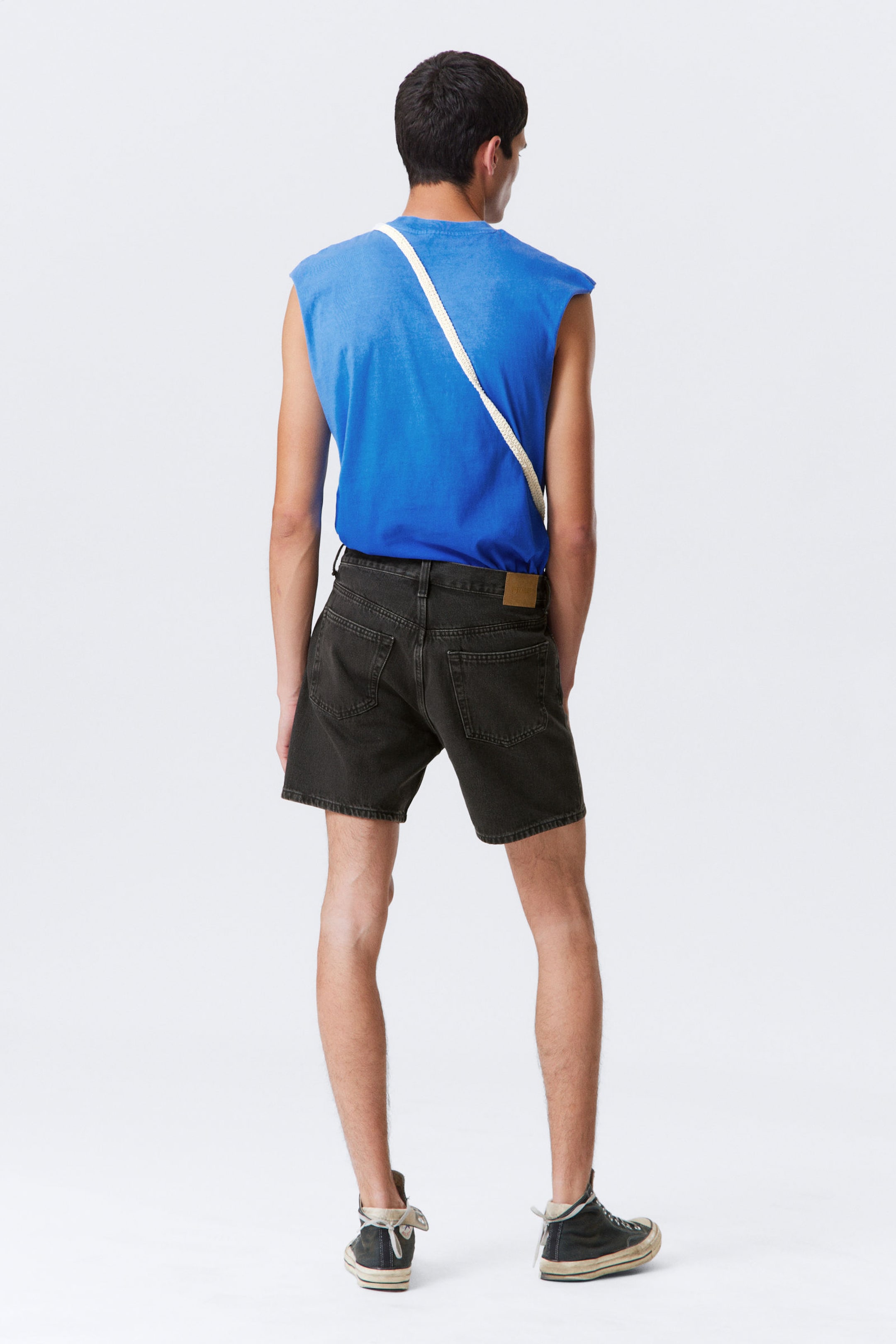 Tuned Black - Black - Space Relaxed Mid-thigh Denim Shorts - 3