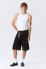 Black - Astro Loose Baggy Corduroy Shorts - 0