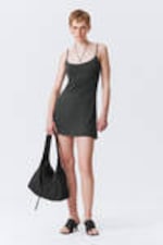 Zwart - Strappy mini slipdress - 0