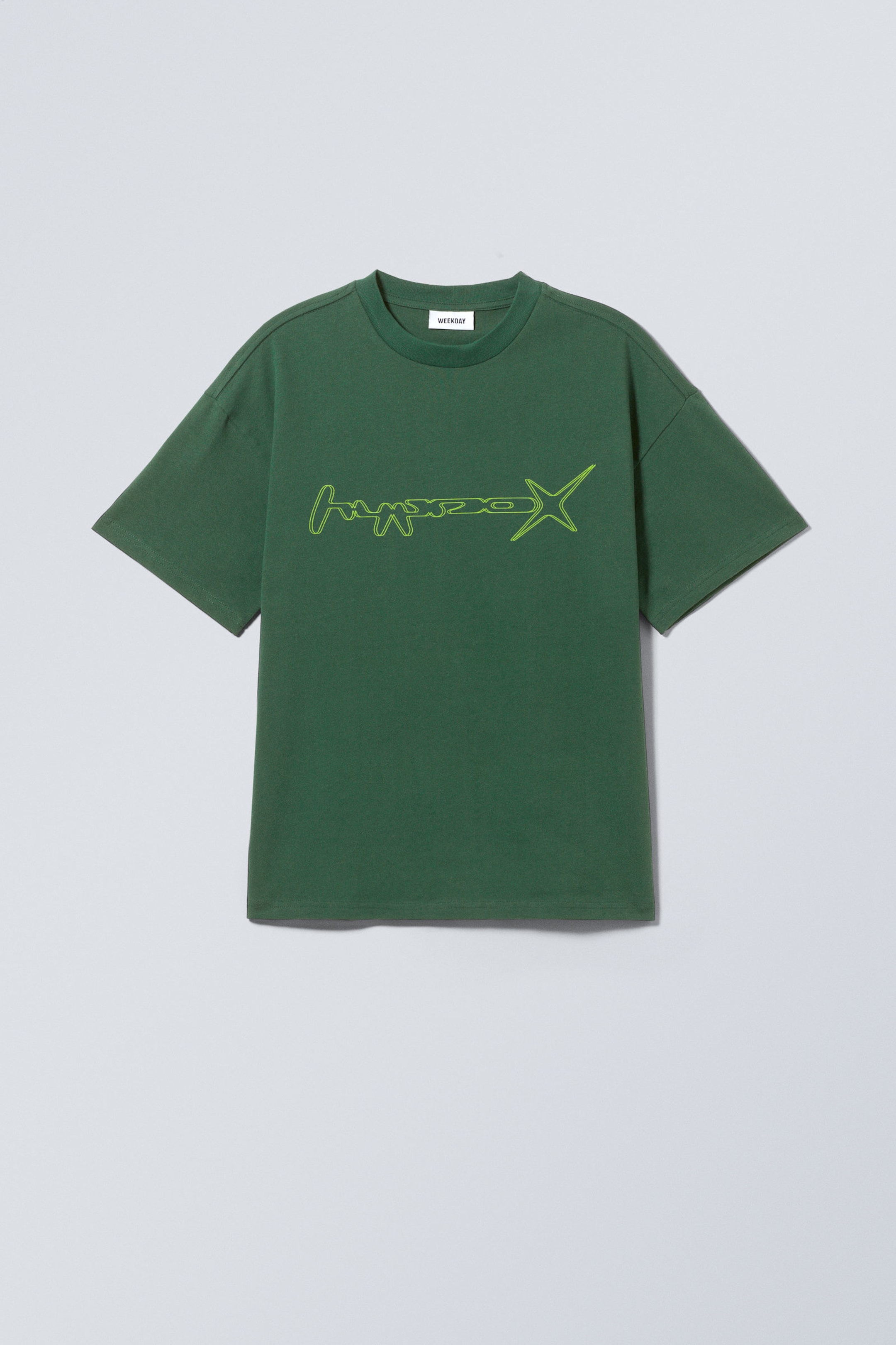 Hypno Green - Great Boxy Printed Graphic Tee - 0