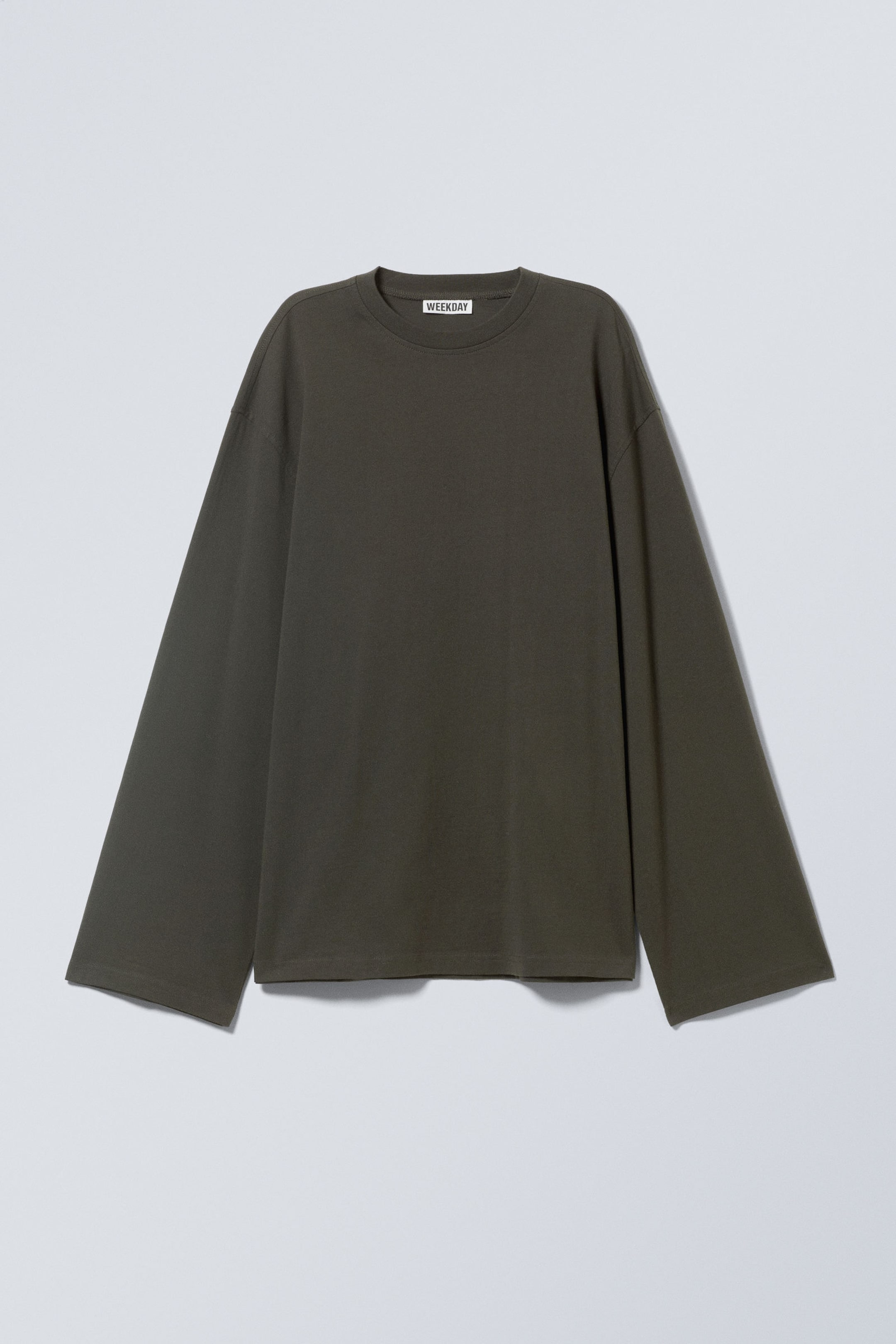 Donker kakigroen - Oversized T-shirt met lange mouwen - 1