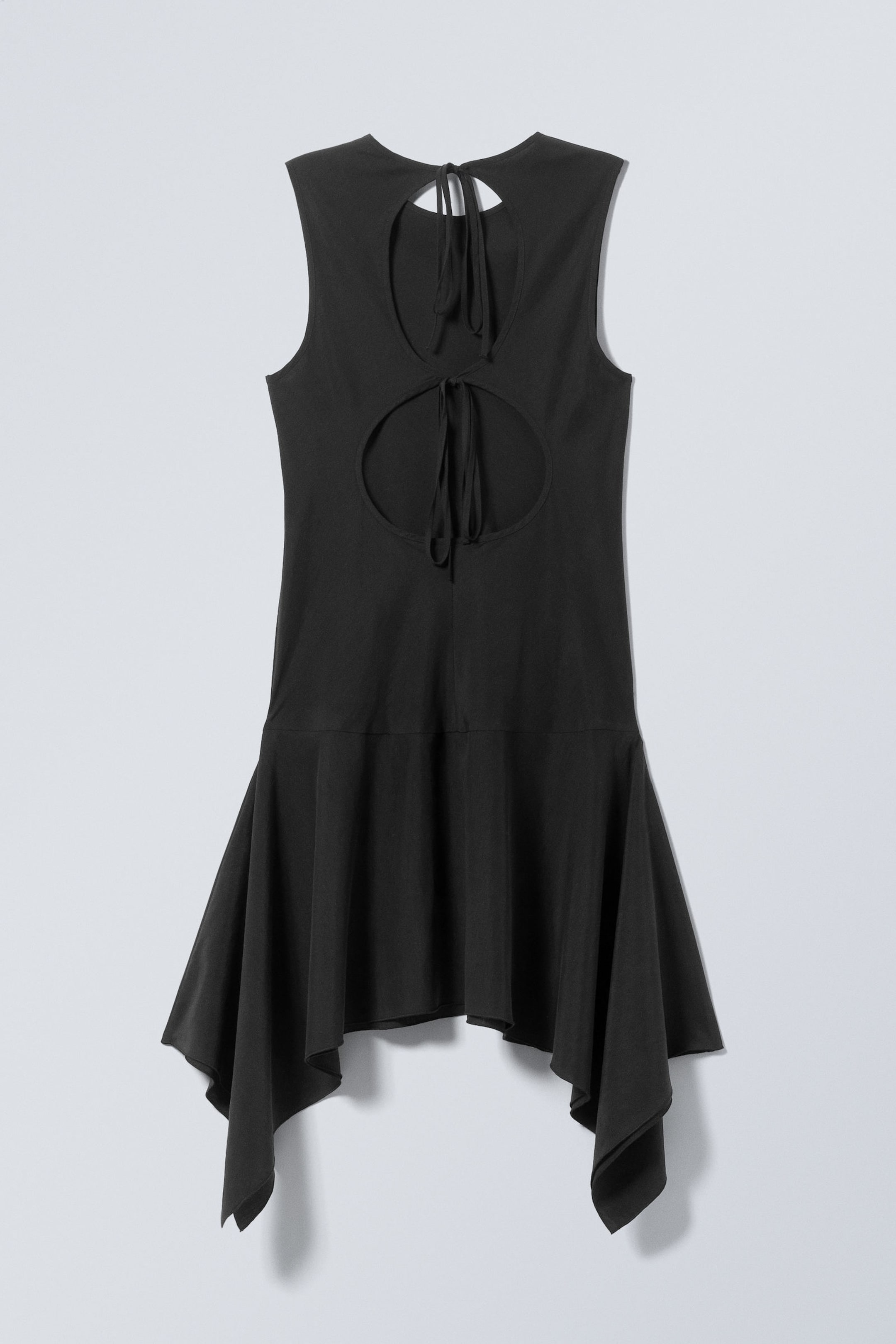 Black - Open Back Mini Dress - 1