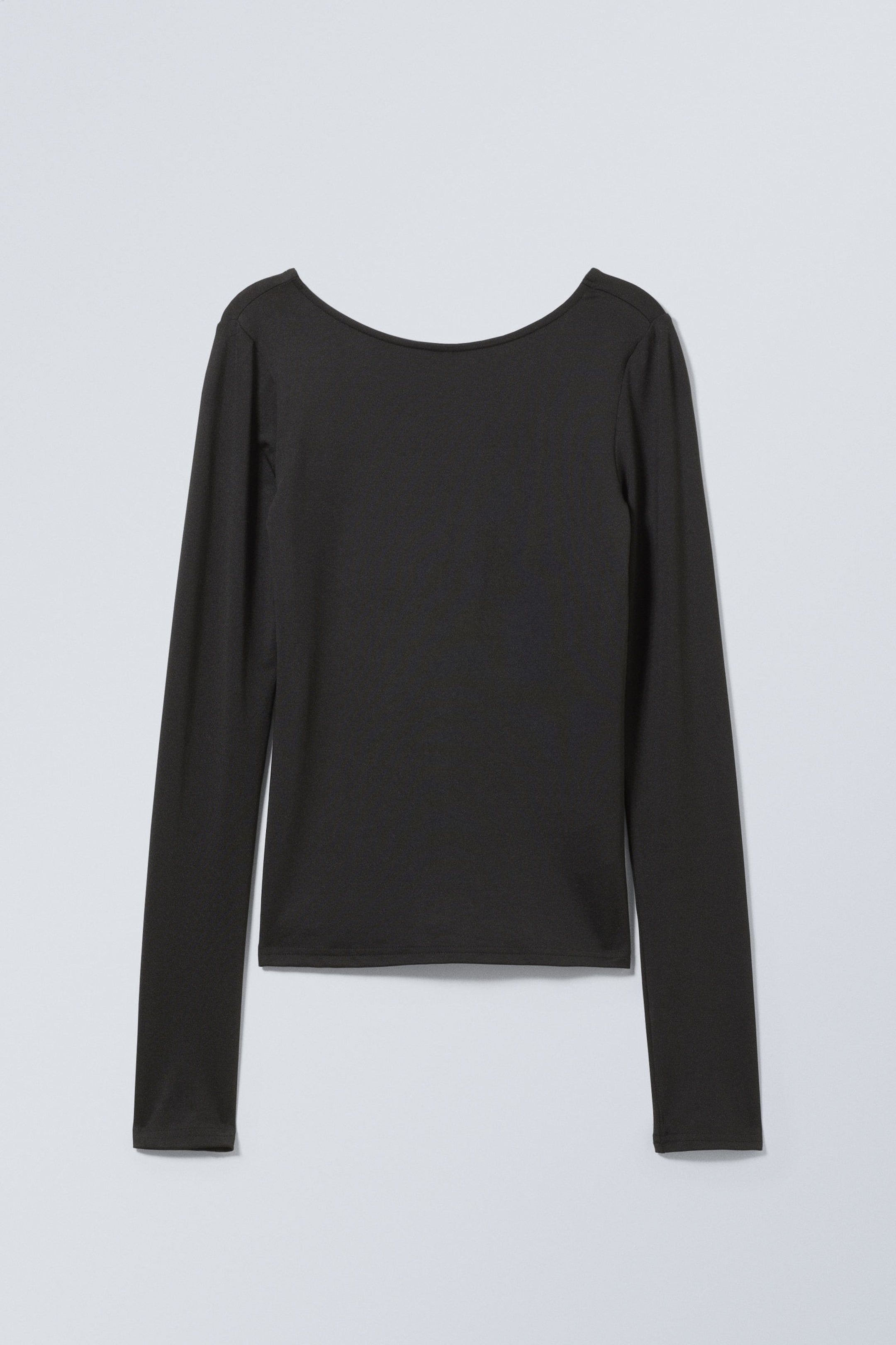 Black - Gizem Open Back Long Sleeve Top - 0