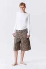 Leopardenmuster - Lockere Baggy-Shorts aus bedrucktem Baumwoll-Twill - 3
