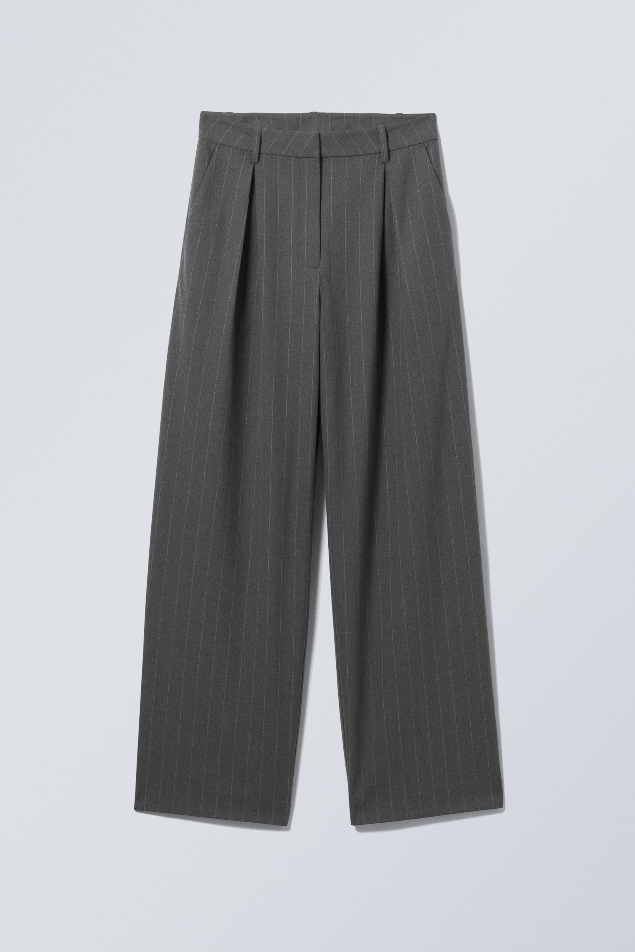 Grey Pinstripe - Zia Suit Trousers - 0