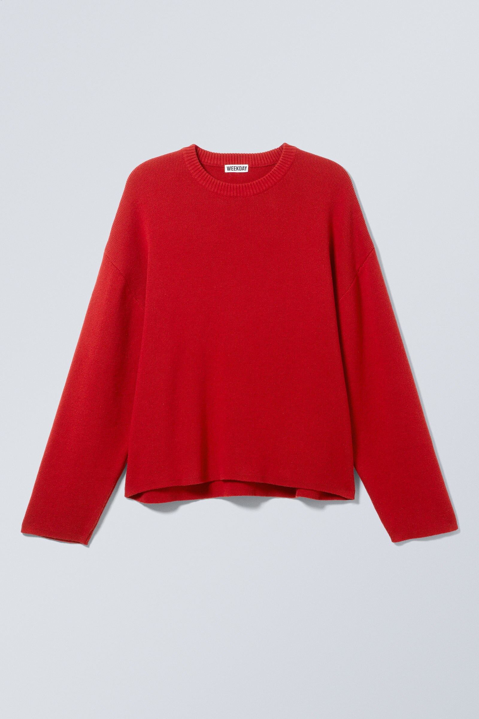 boxy knitted cotton sweater - Red | Weekday EU boxy knitted cotton sweater - Red | Weekday EU