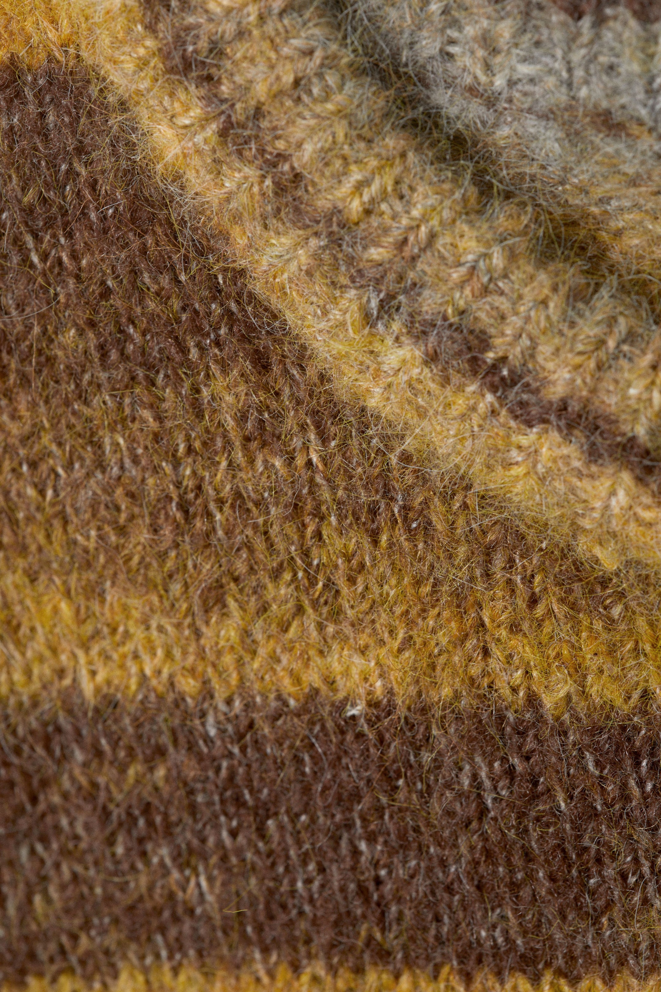 Yellow/Brown Stripe - Striped Regular Fit Sweater - 4