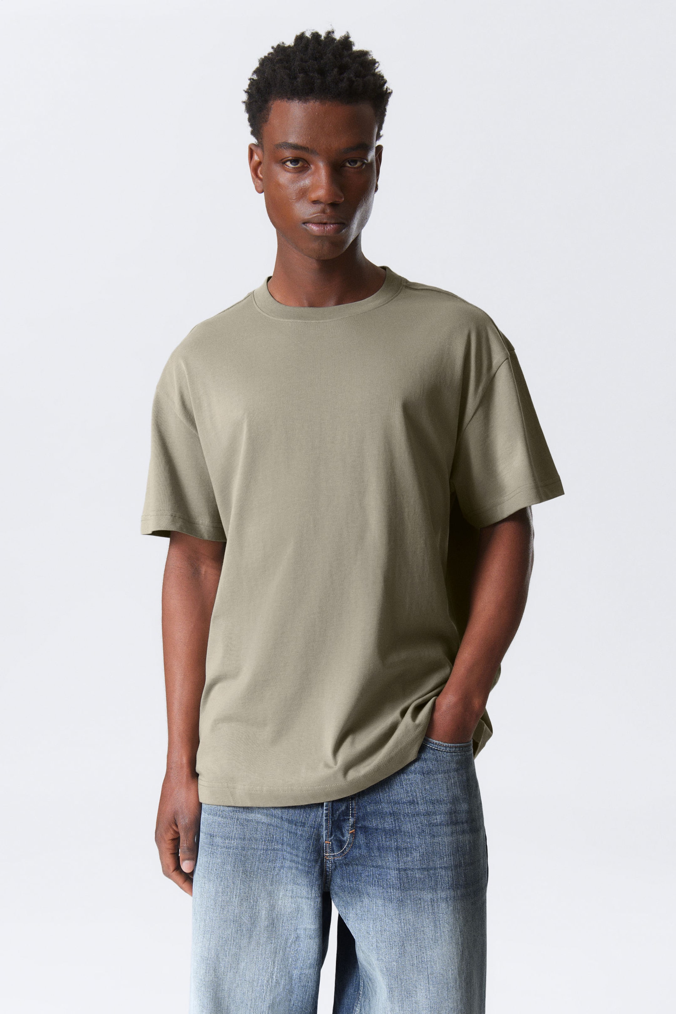 #7C7C6E - Oversized Heavyweight T-shirt - 1
