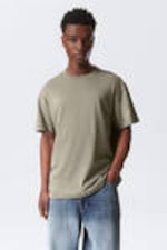 Khaki - Schweres Oversized-T-Shirt - 0