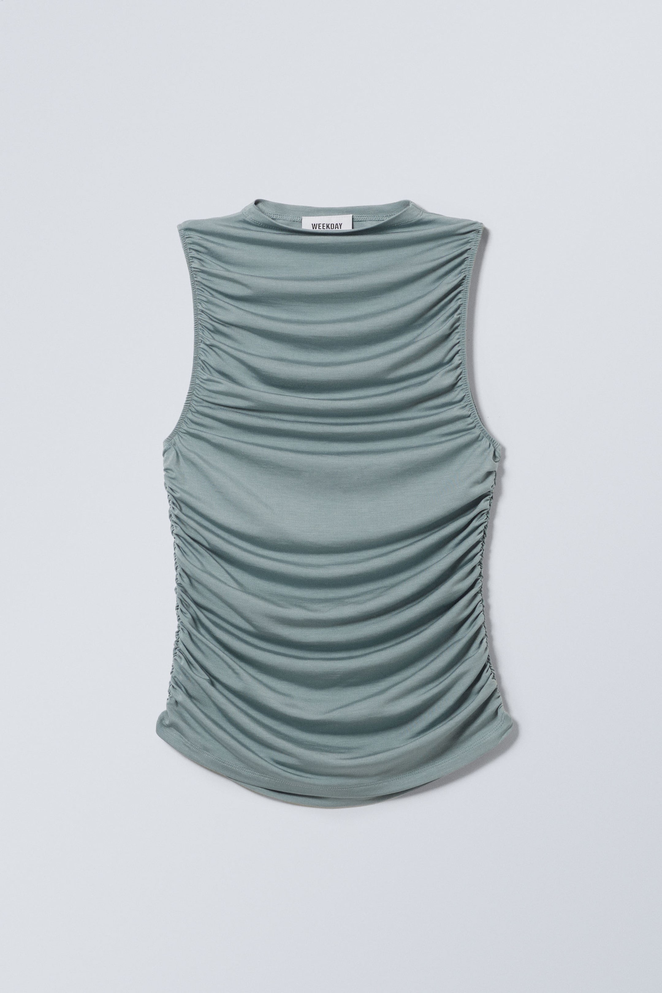 Dark Turquoise - Drape Mock-neck Top - 0