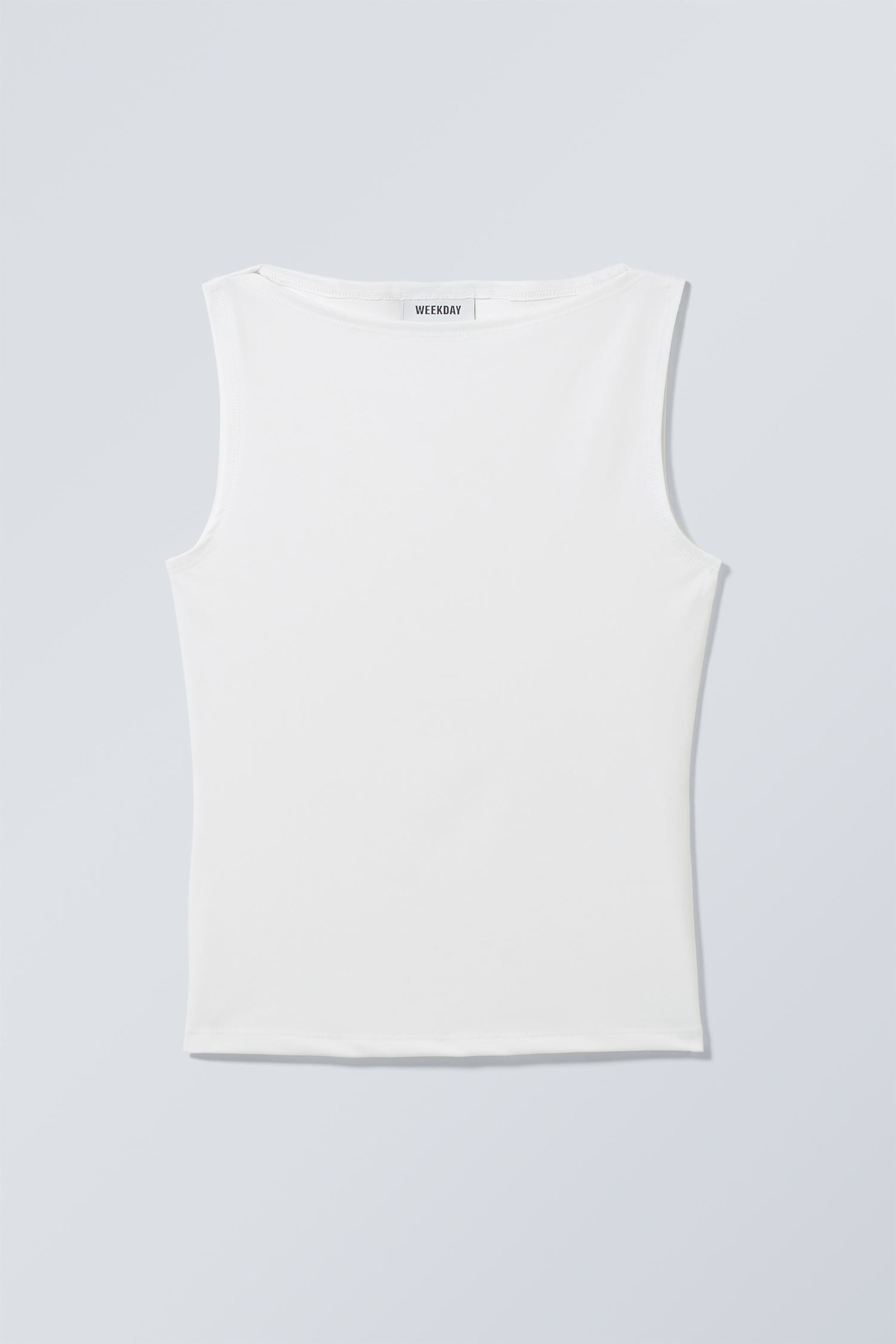 White - Annie Sleeveless Boat-Neck Top - 0