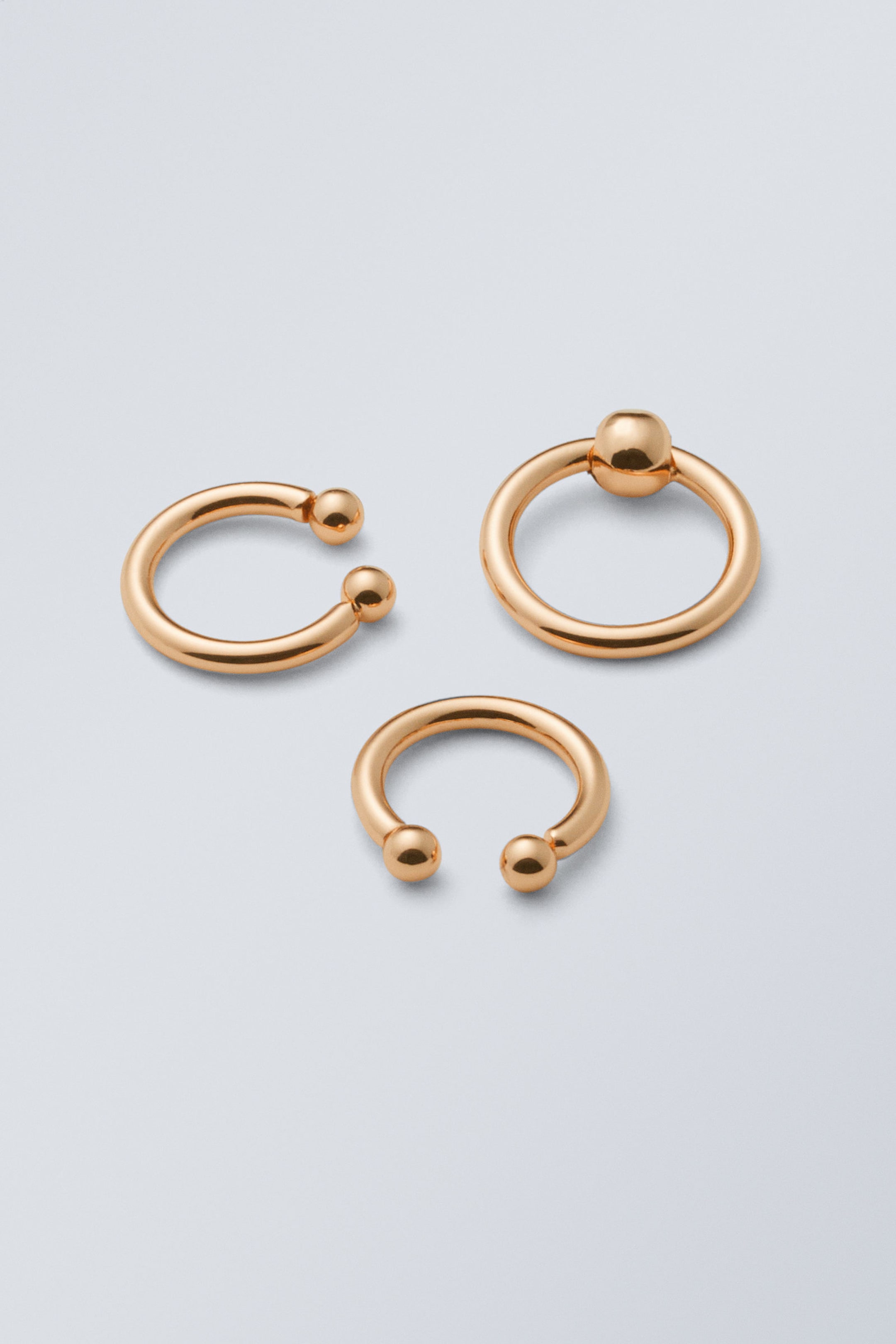 Gold - Ring-Set mit Kugelverzierung - 0