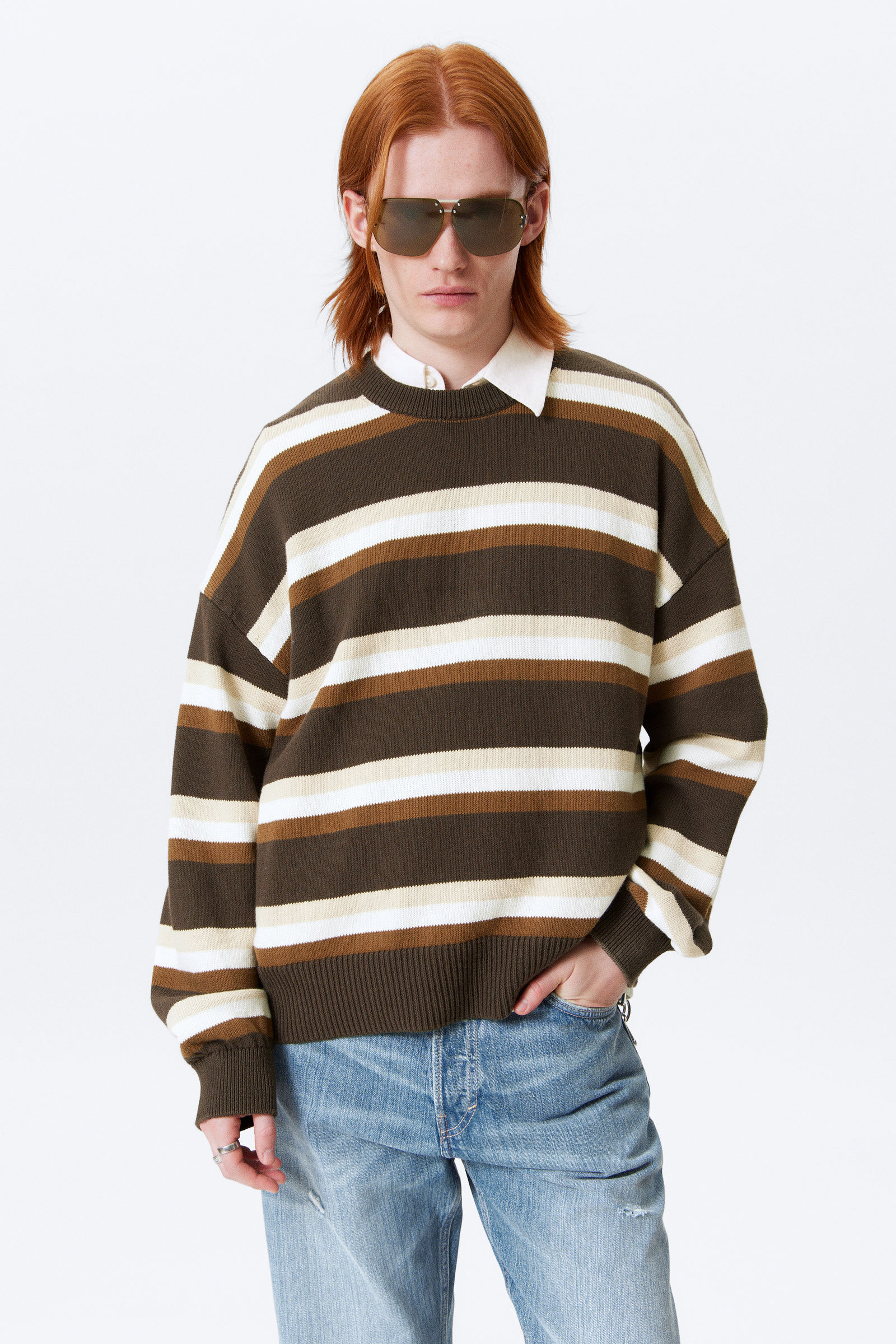 bobby relaxed knitted polo sweater - Dark Grey | Weekday WW bobby relaxed knitted polo sweater - Dark Grey | Weekday WW