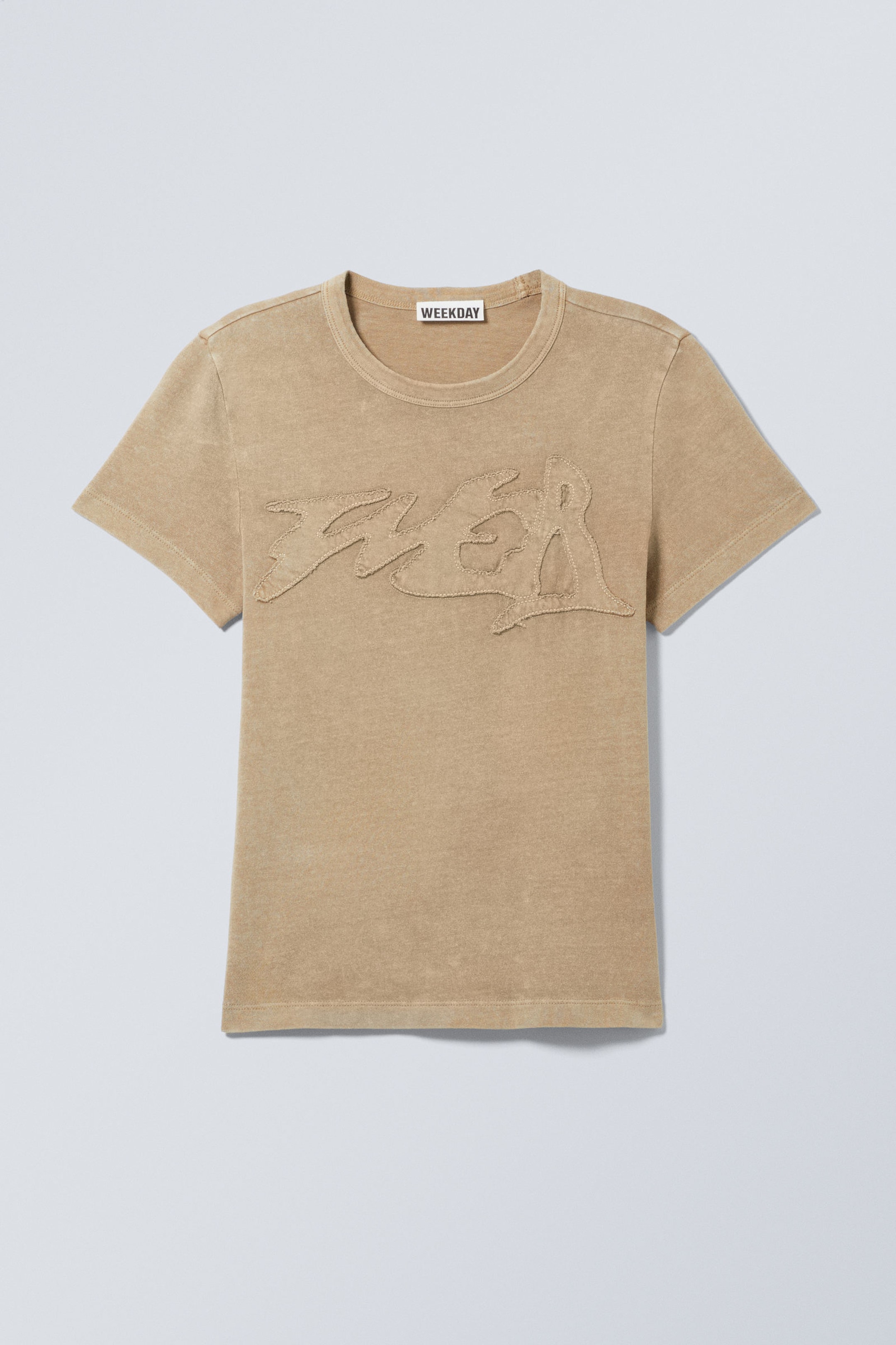 Dusty Beige - Fitted Printed T-shirt - 2