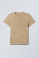 Dusty Beige - Fitted Printed T-shirt - 2