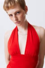 Rot - Tief sitzendes Neckholder-Top - 1