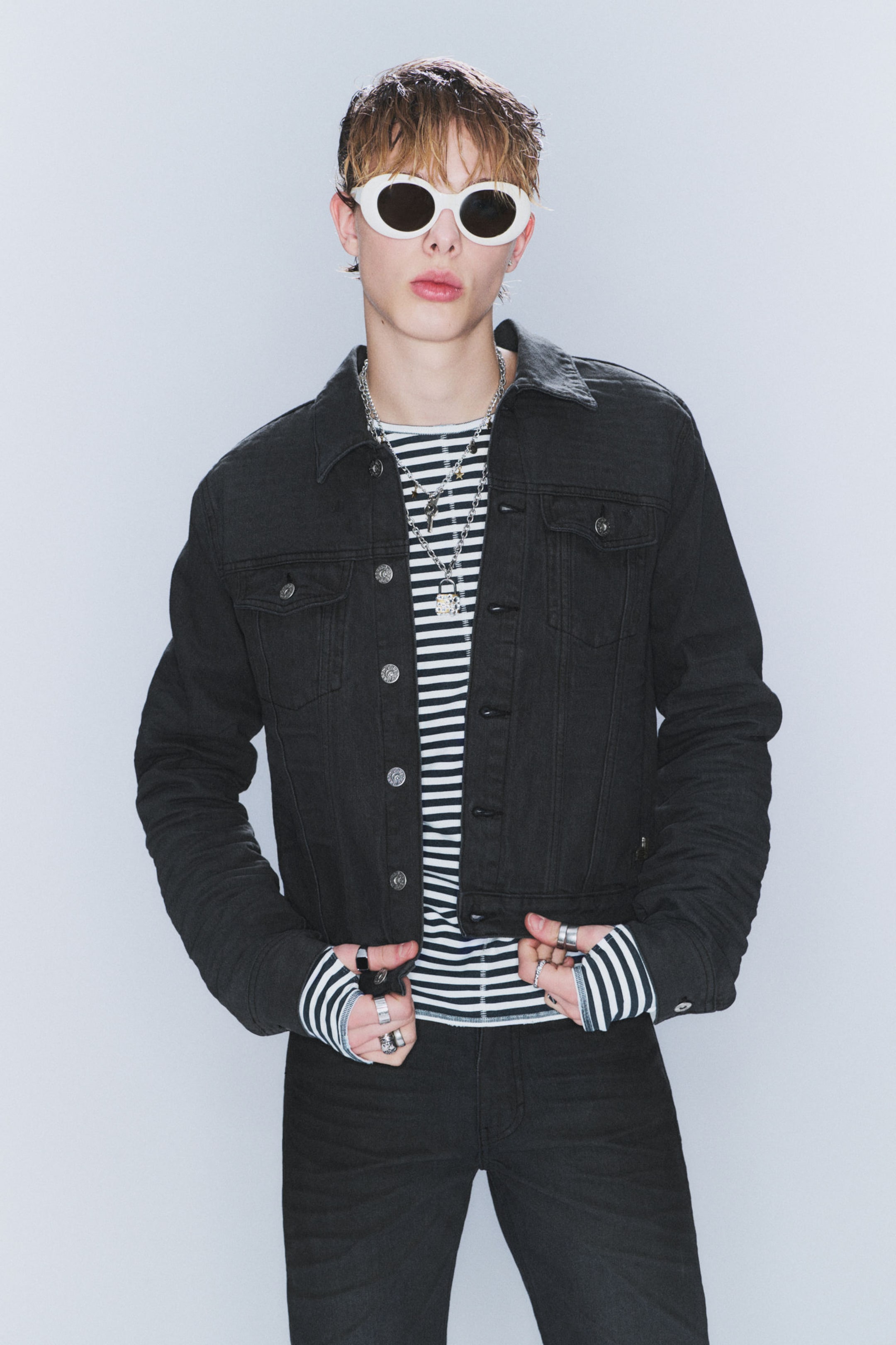 cm x lb issue black coated unisex denim jacket - Coated