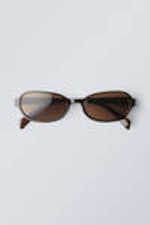 #4A312C - Thin Oval Frame Sunglasses