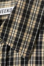 Beige Check - Relaxed Fit Short-Sleeved Cotton Shirt - 4