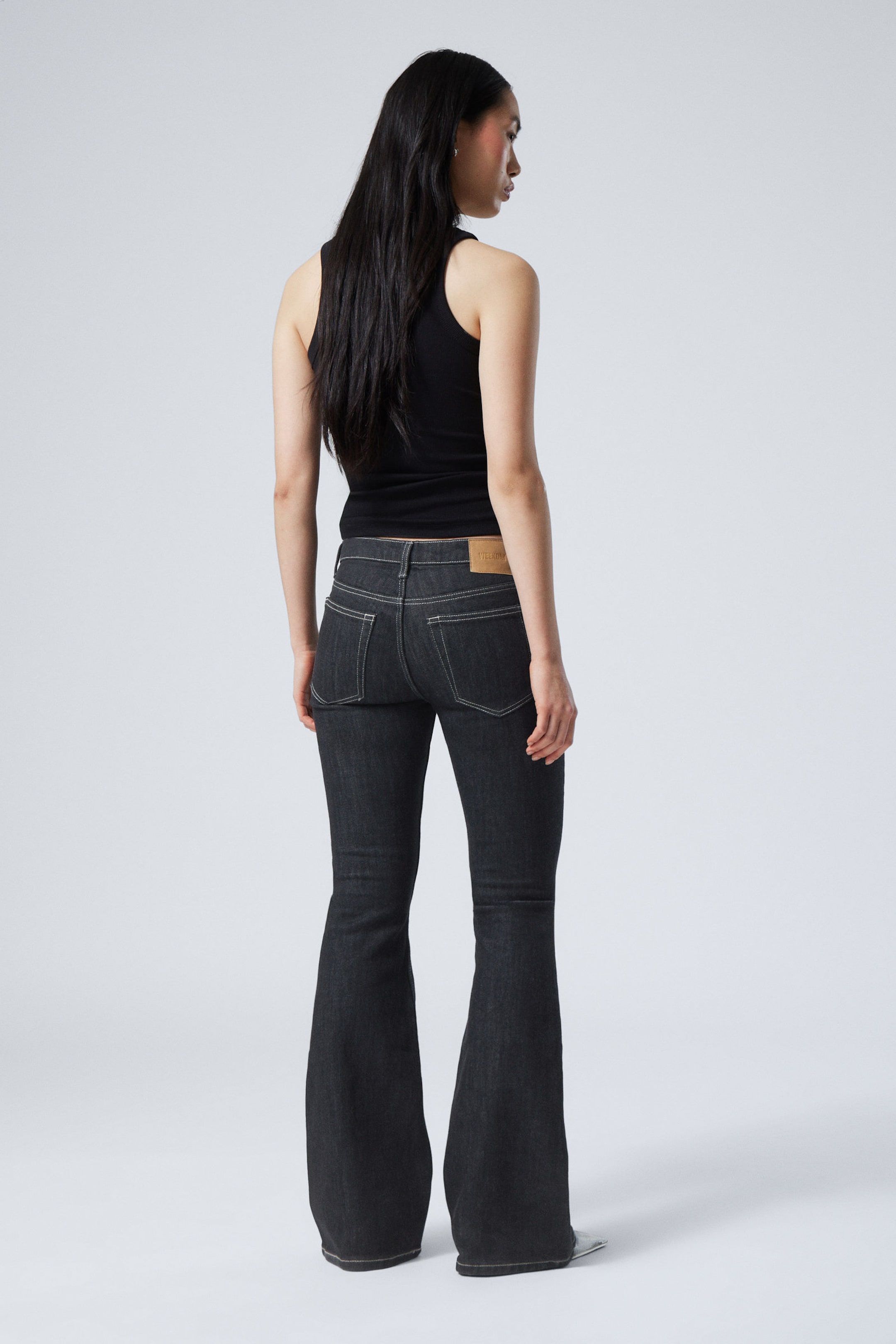 Black Rinse - Schwarz - Flame Low Waist Slim Flared Leg Jeans - 3