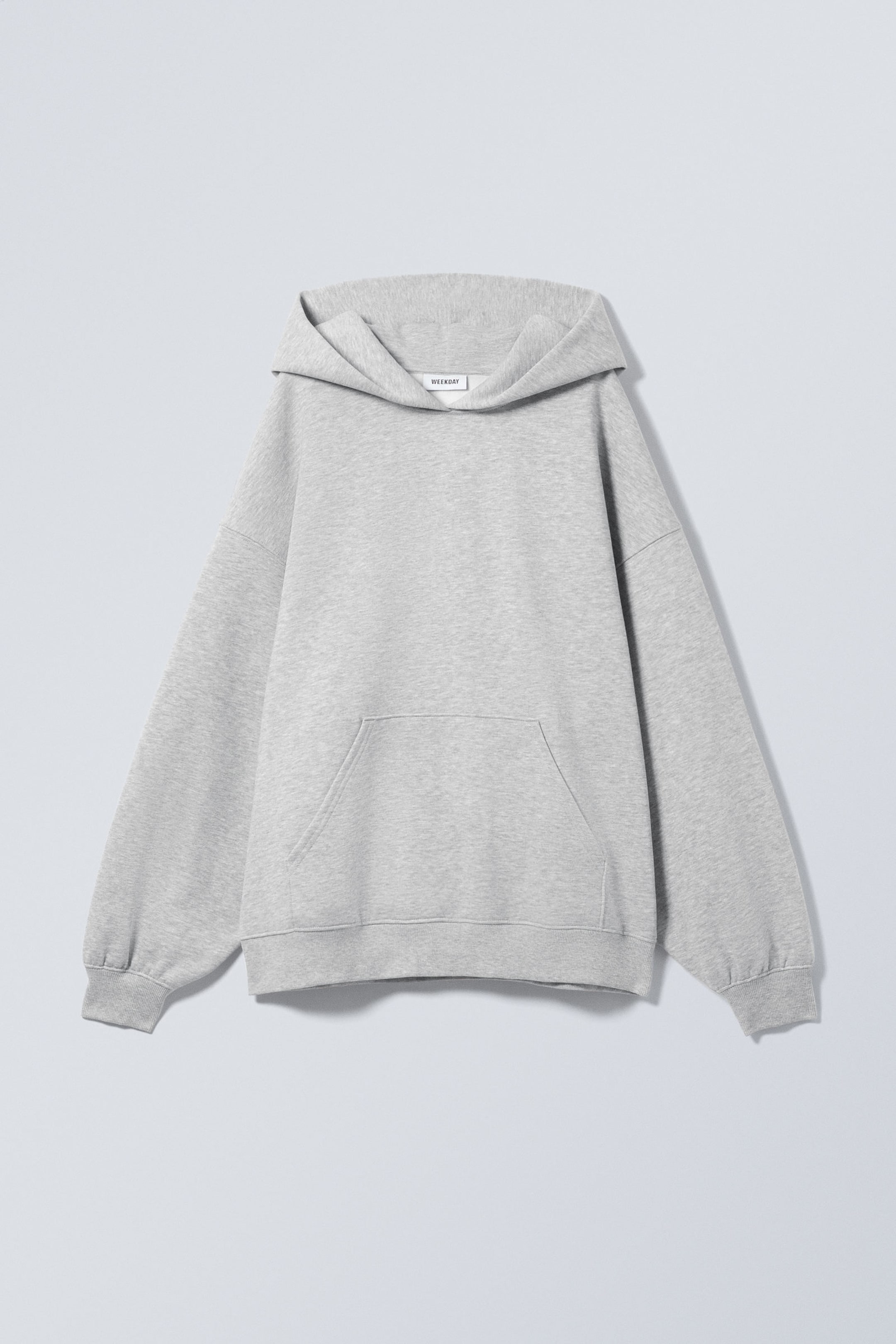 Ljus gråmelerad - Tung oversized hoodie - 2