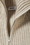 rib-knit half-zip turtleneck sweater - Dusty Beige | Weekday WW