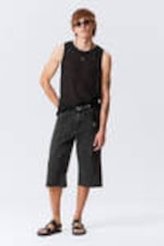 Washed Black - Galaxy Loose Twisted Denim Shorts - 2