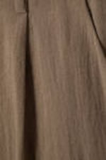 Beige - Low Rise Wide Leg Crinkled Trousers - 4