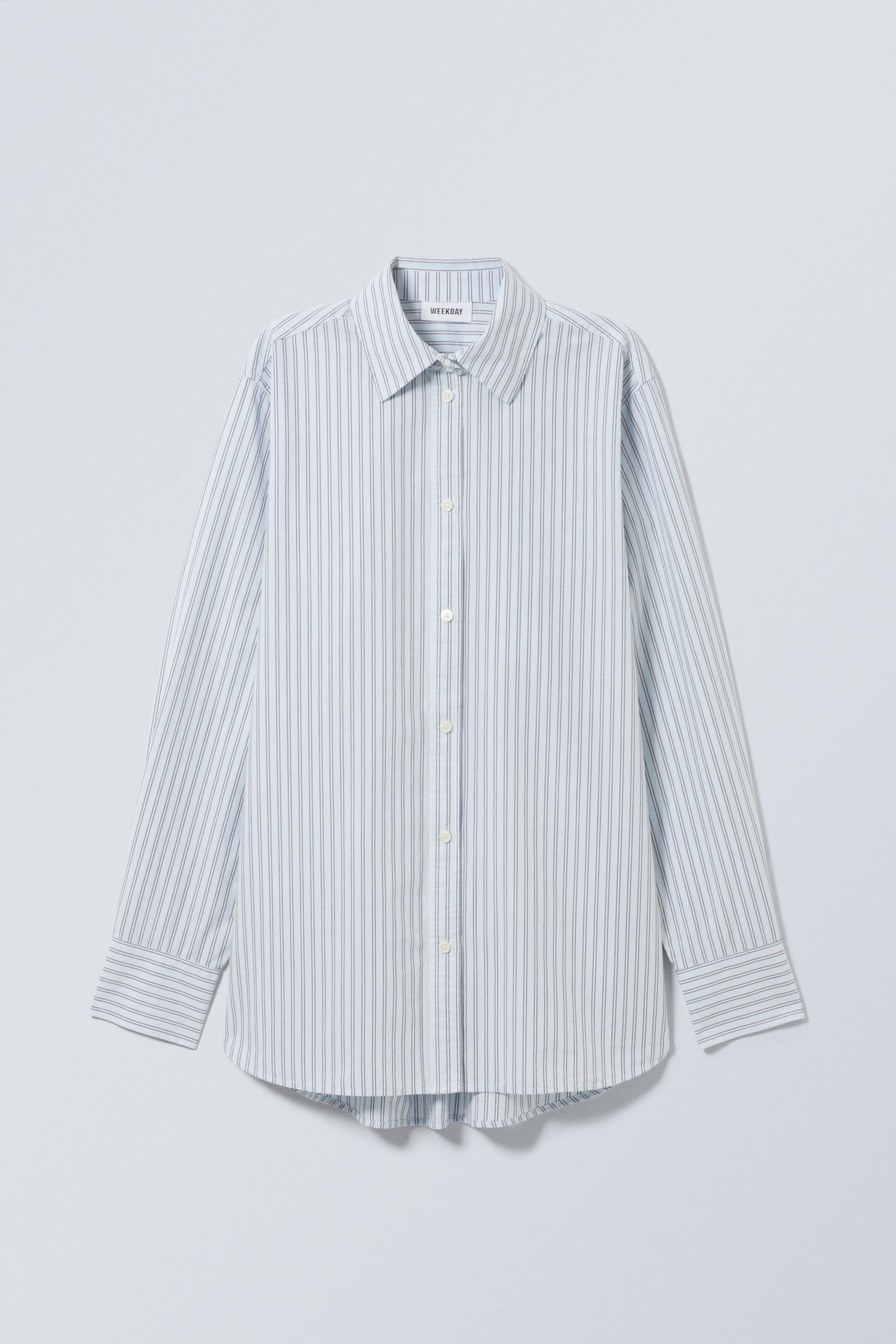 Light Blue Stripe - Regular Poplin Shirt - 0