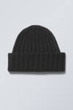 Black - Soft Ribbed Beanie - 0