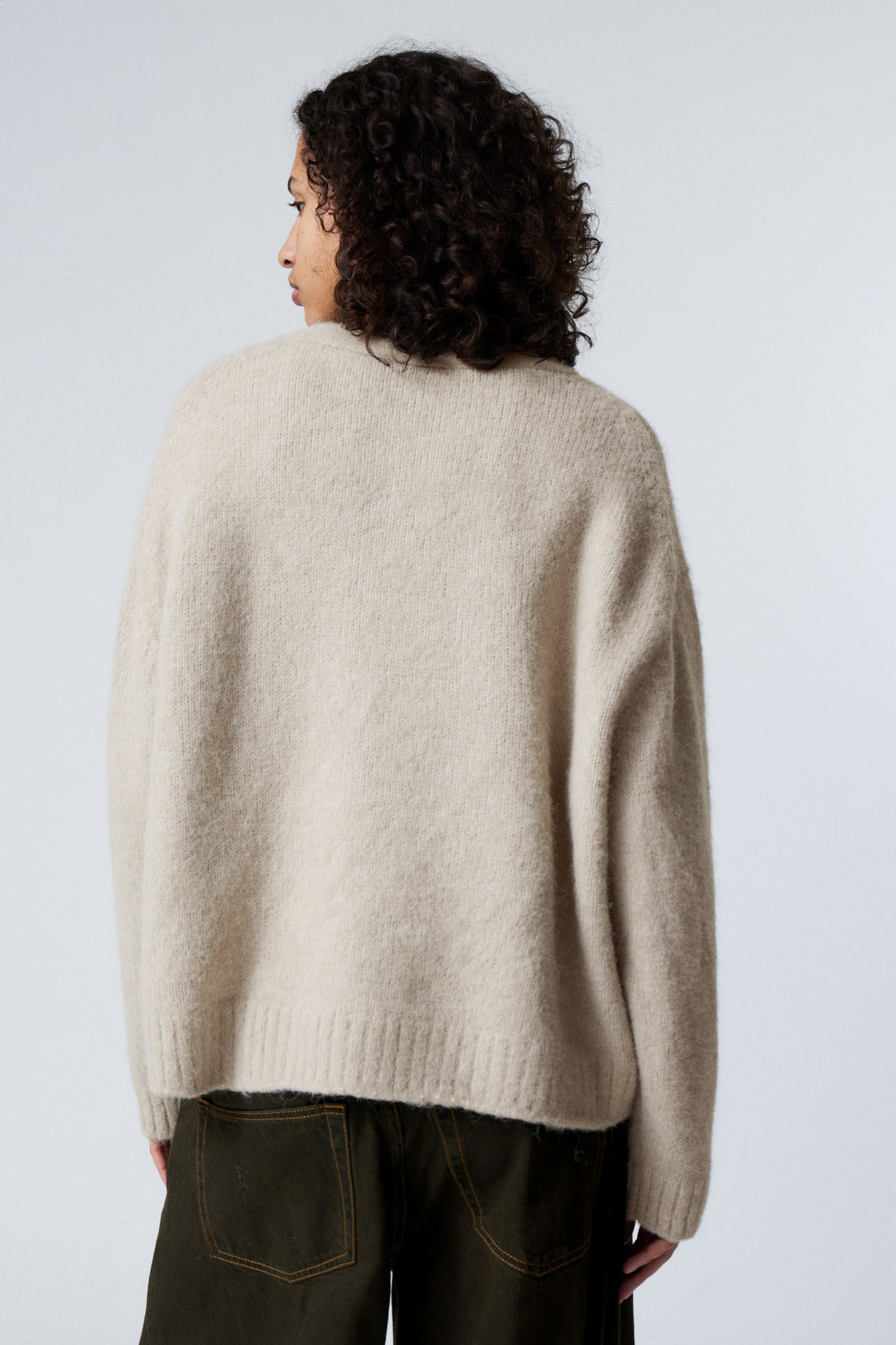 Dusty Beige - Knitted Single-Breasted Cardigan - 3