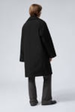 Schwarz - Gefütterter Car Coat in Oversized-Passform - 3