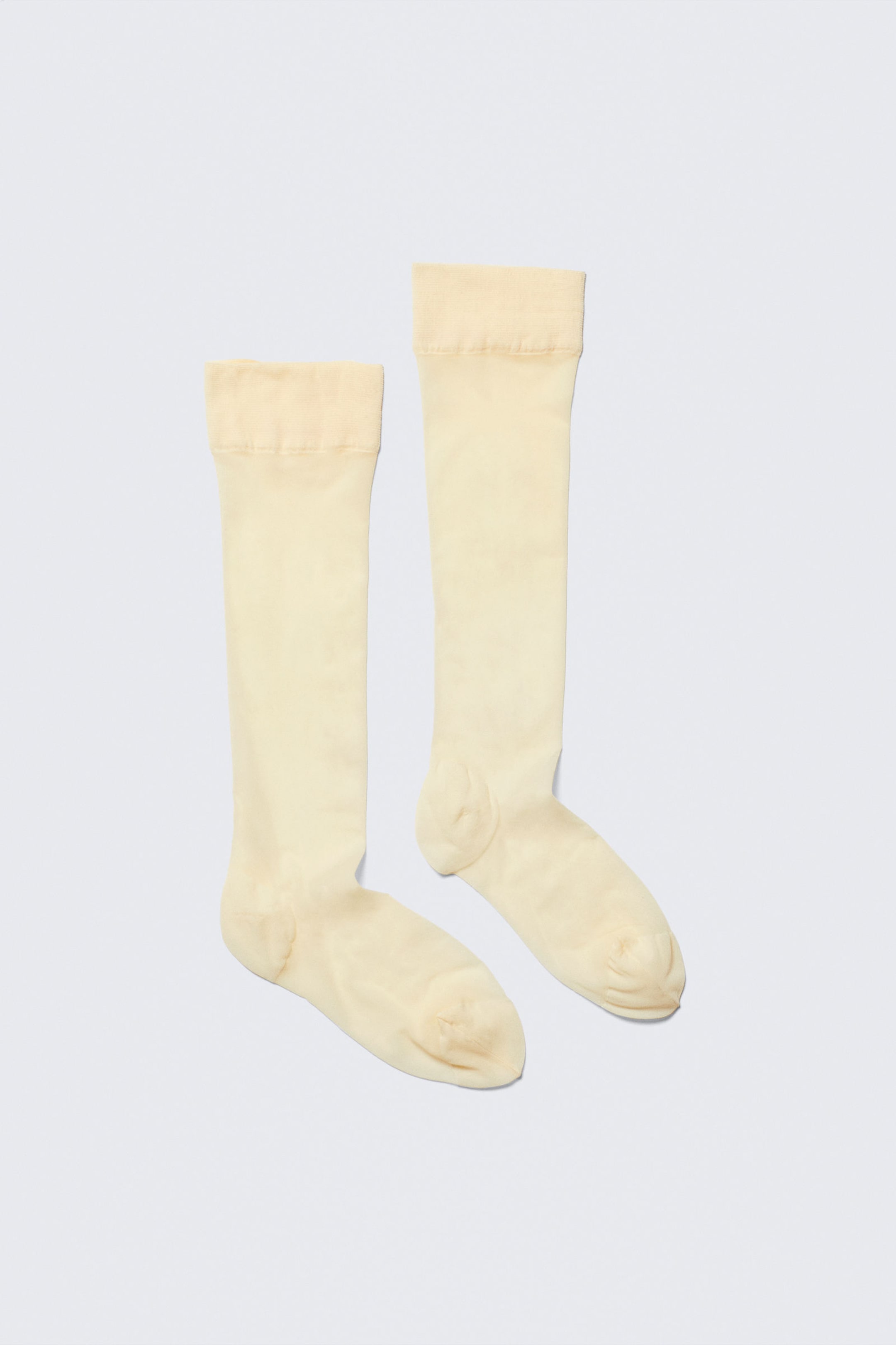 #EBE0BF - Sheer Knee-High Stockings