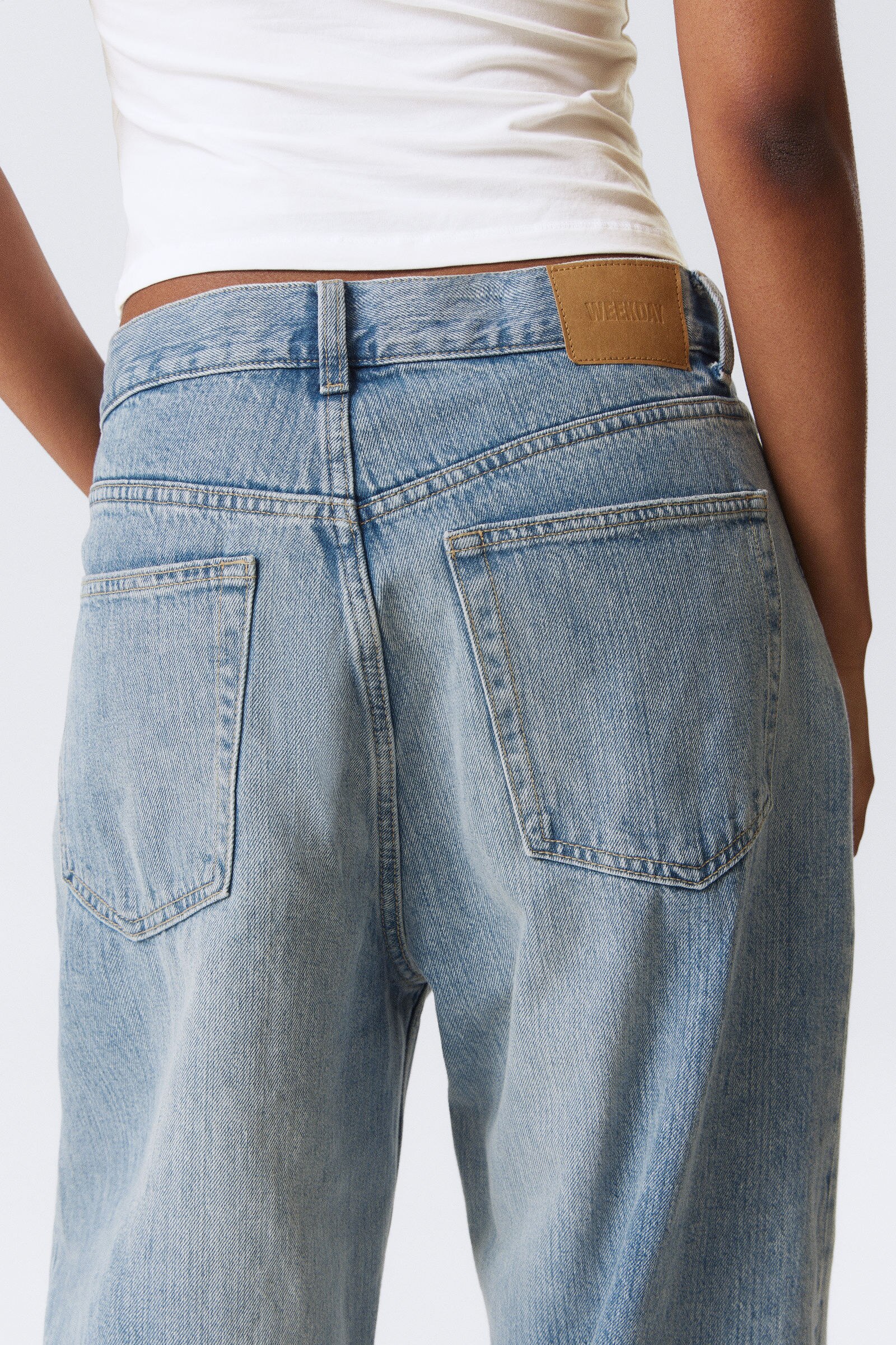 galaxy loose straight leg jeans - Blue Fade - Medium Blue