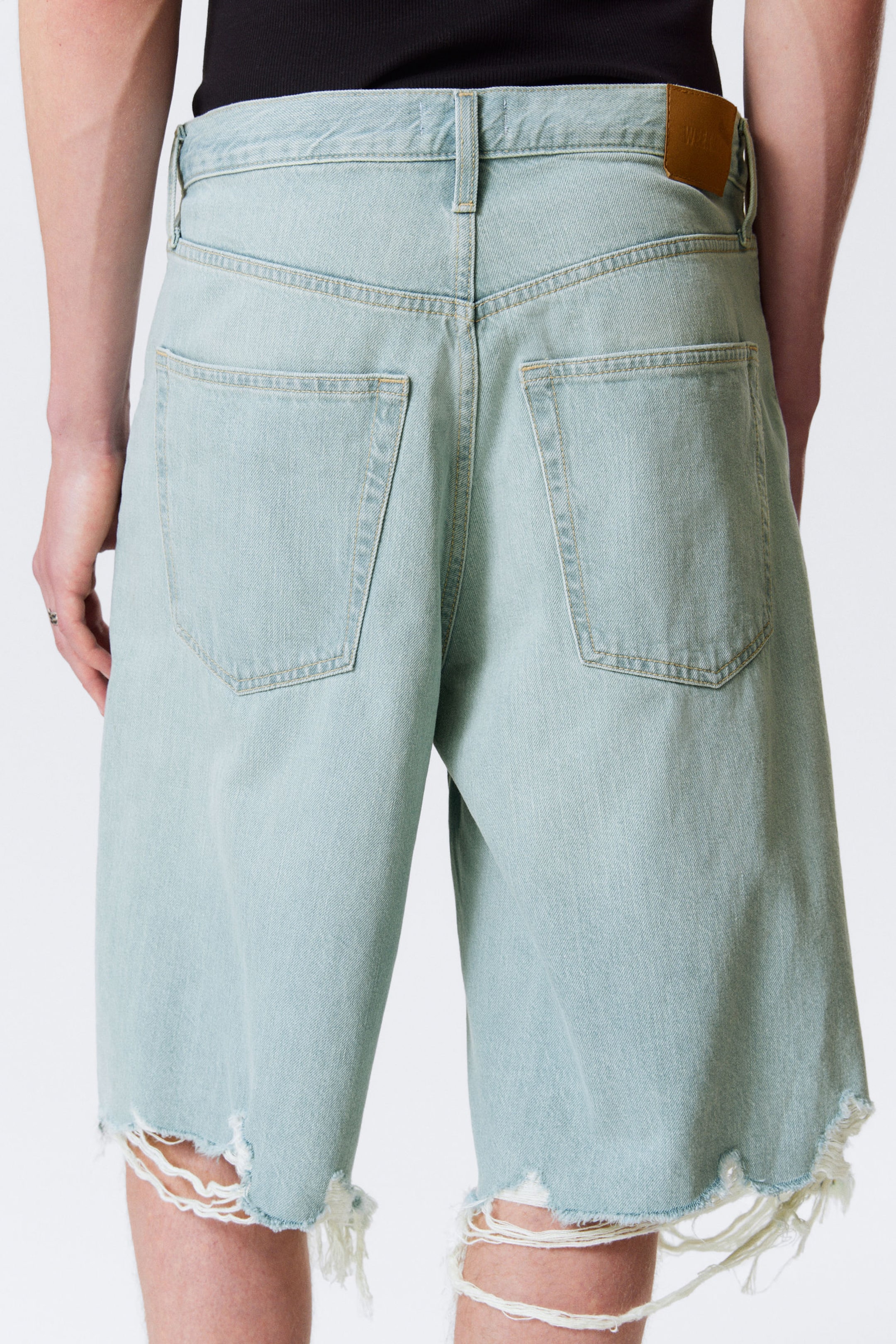 Schaumblau - Hellblau - Cosmos Loose Fit Denim Shorts - 7