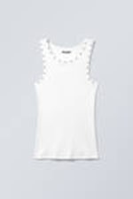 White - Stud Detailed Tank Top - 1