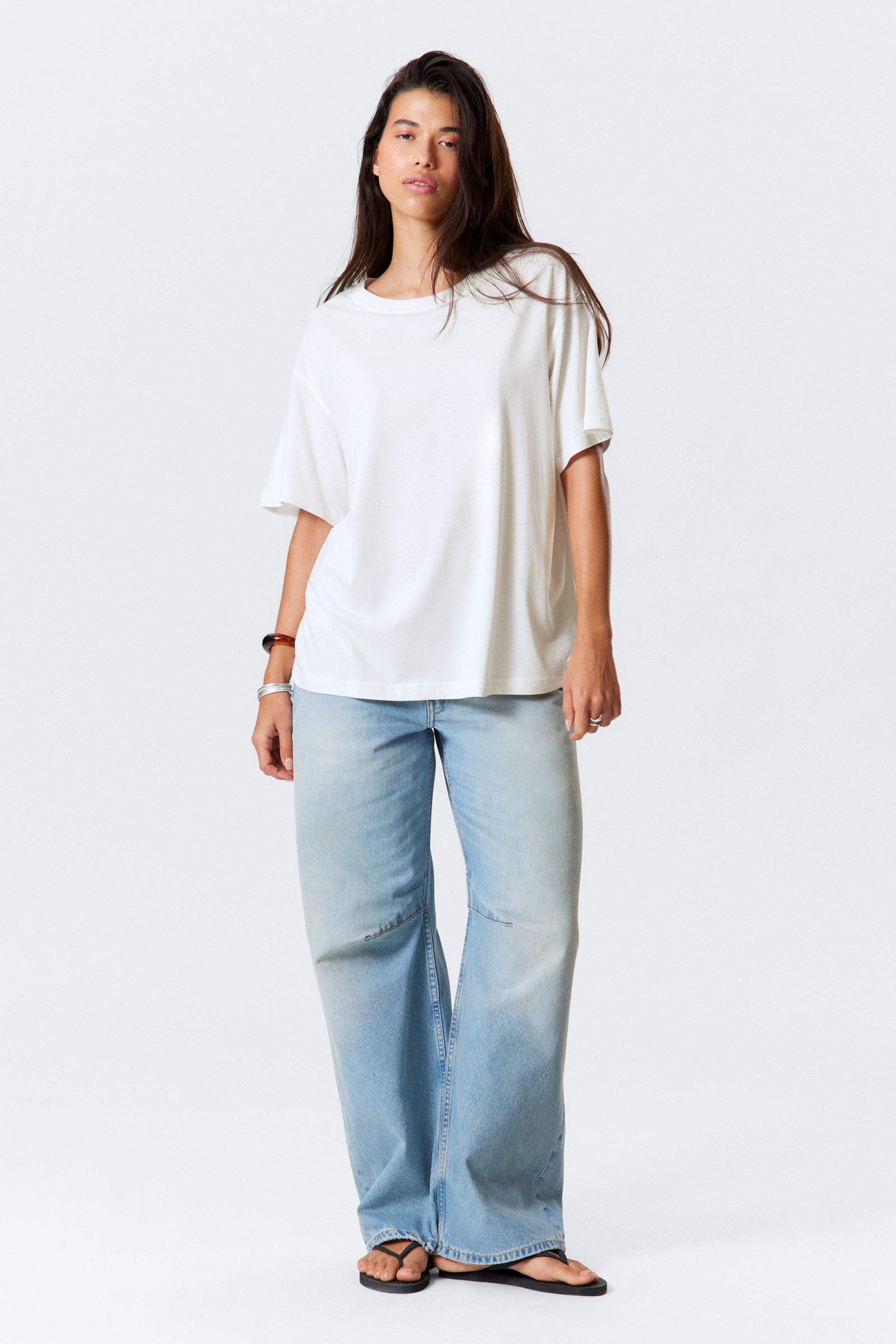 #F0EEED - Soft Oversized Short-Sleeved T-shirt - 2