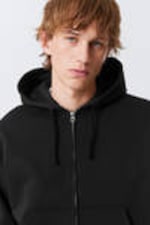 Black - Boxy Midweight Zip Hoodie - 4