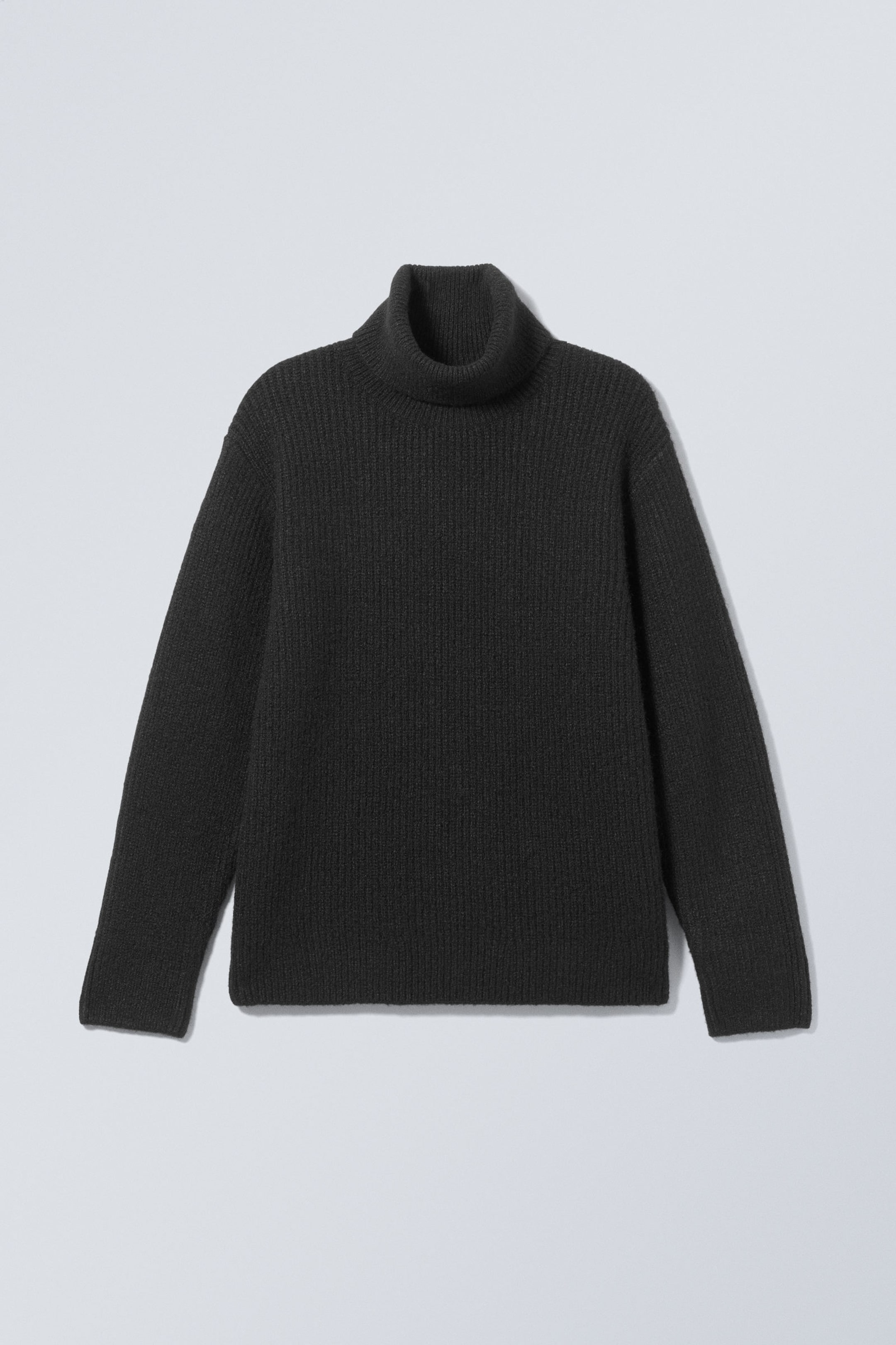 Black - Renzo Relaxed Wool Blend Turtleneck - 2